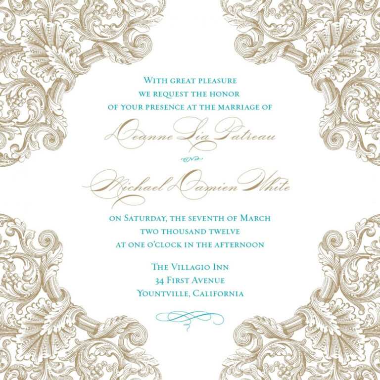 Blank Wedding Invitation Templates For Microsoft Word Inside Free