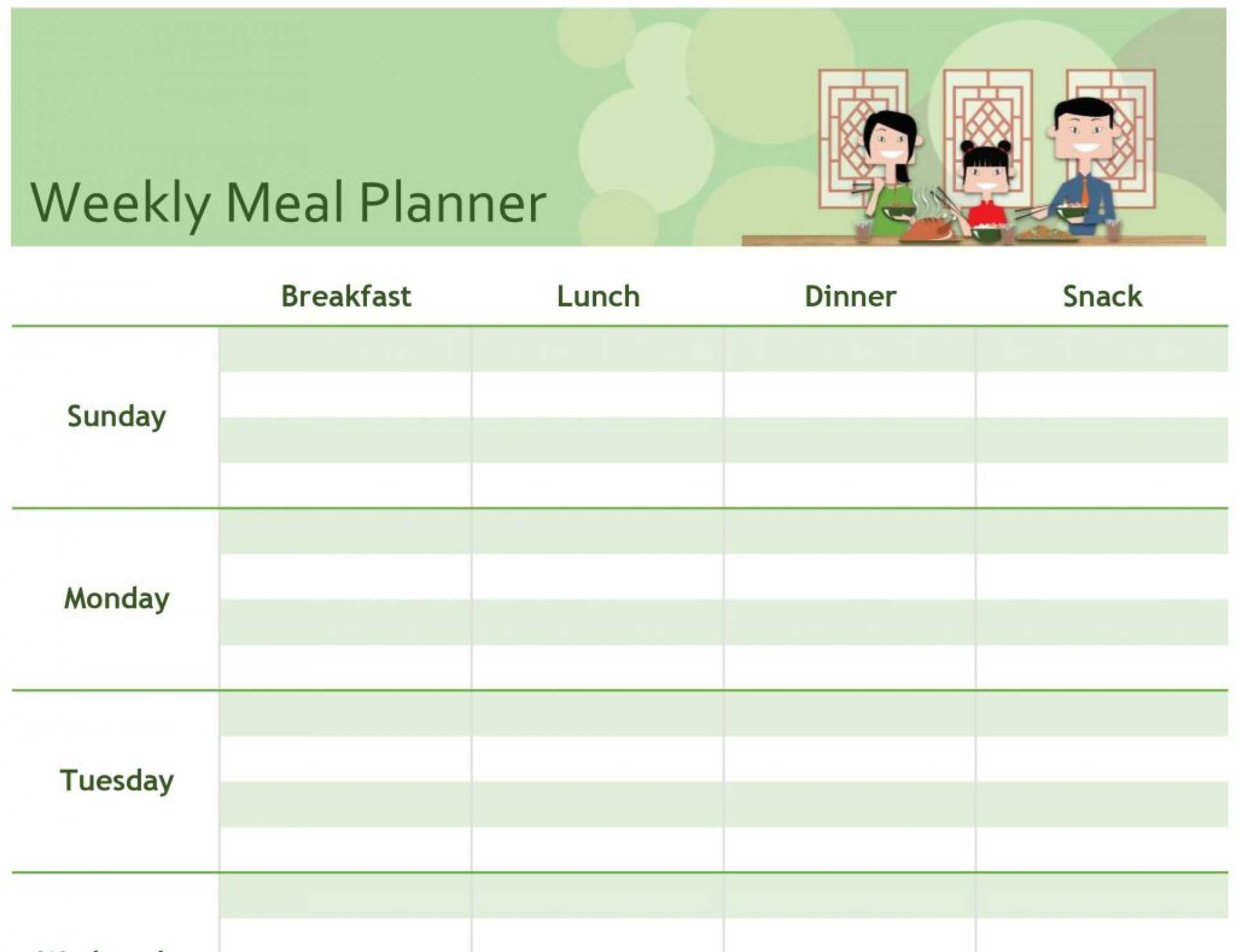 002 Editable Weekly Meal Planner Template Word Impressive Regarding Weekly Meal Planner Template Word