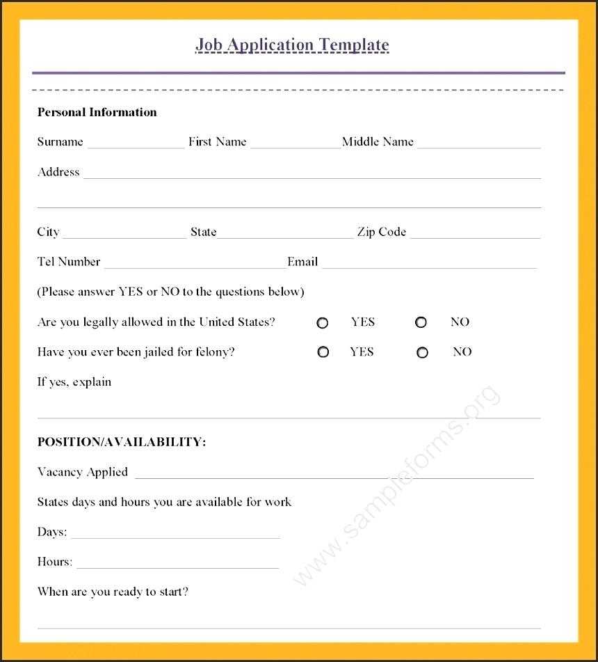 002 Job Application Template Doc Employment Form Unique Intended For Job Application Template Word Document