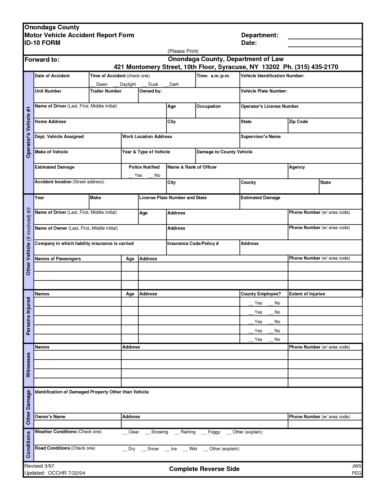 003 Auto Accident Report Form Template Ideas Motor Vehicle With Motor Vehicle Accident Report Form Template