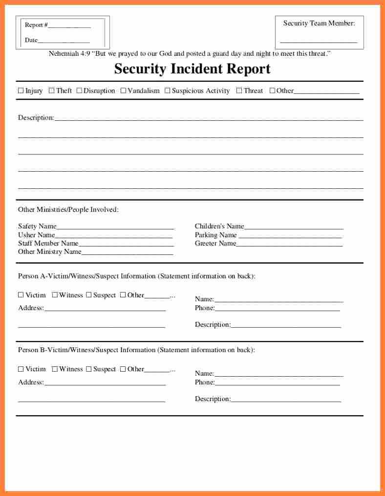 003 Security Incident Report Form Template Word Ideas 20Fire Throughout Incident Report Form Template Word