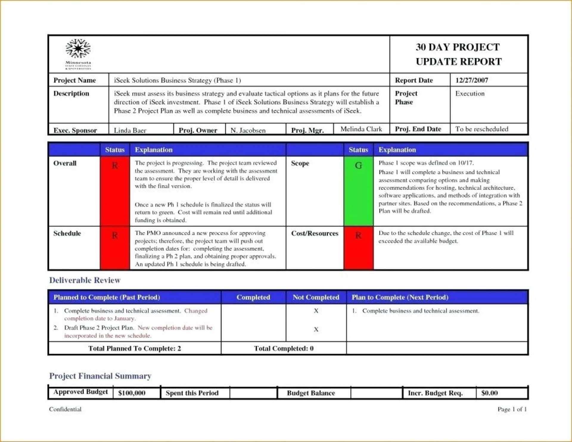 003 Status Report Template Excel Ideas Project Management With Project Management Status Report Template