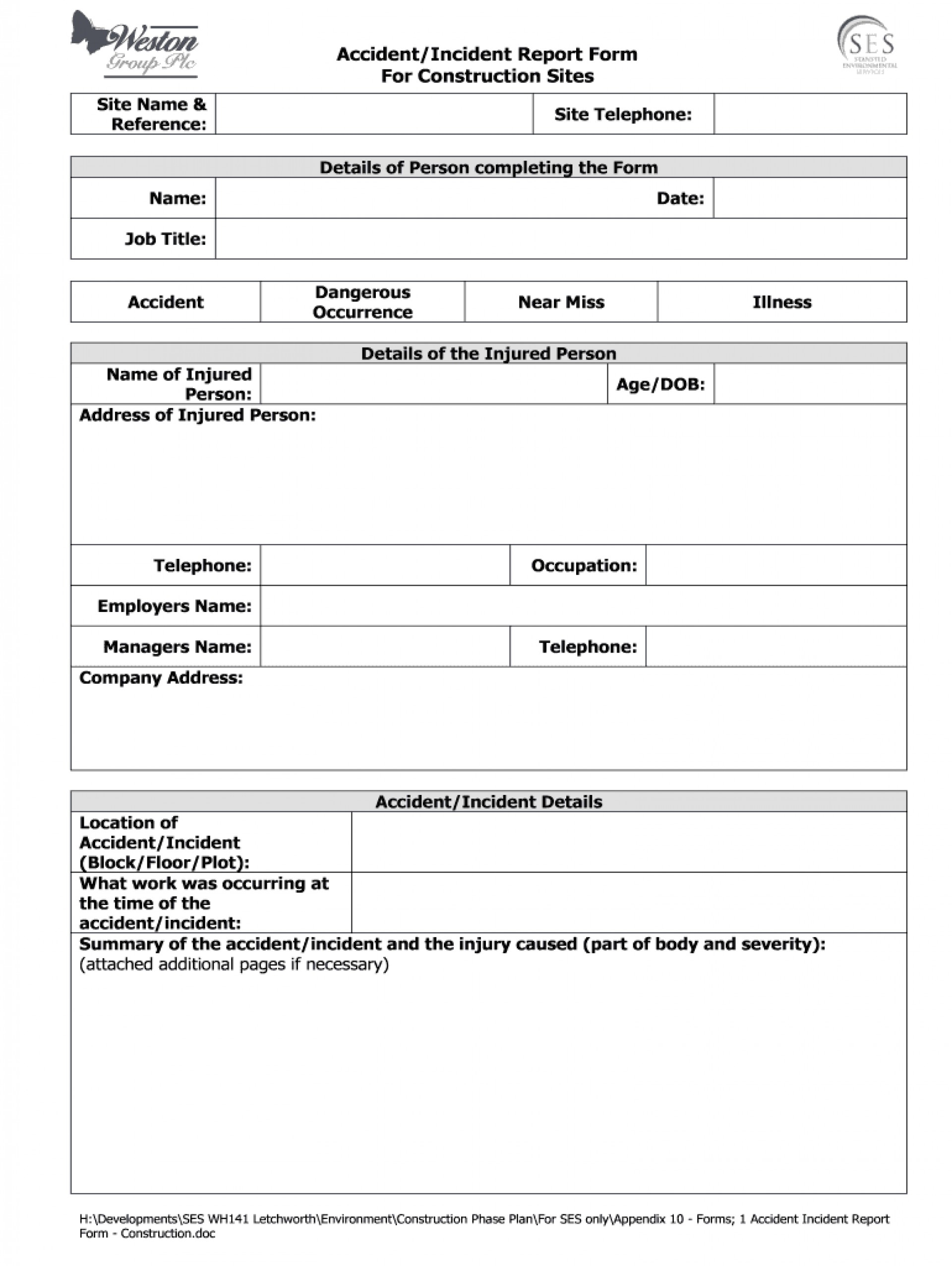 004 20Automobile Accident Report Form Template Elegant With Health And Safety Incident Report Form Template