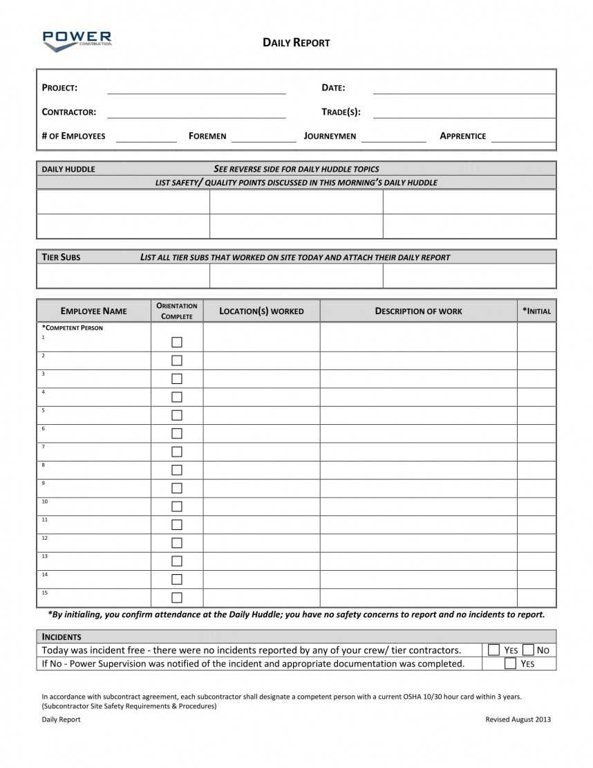004 Free Construction Site Daily Report Template Ideas Intended For Free Construction Daily Report Template
