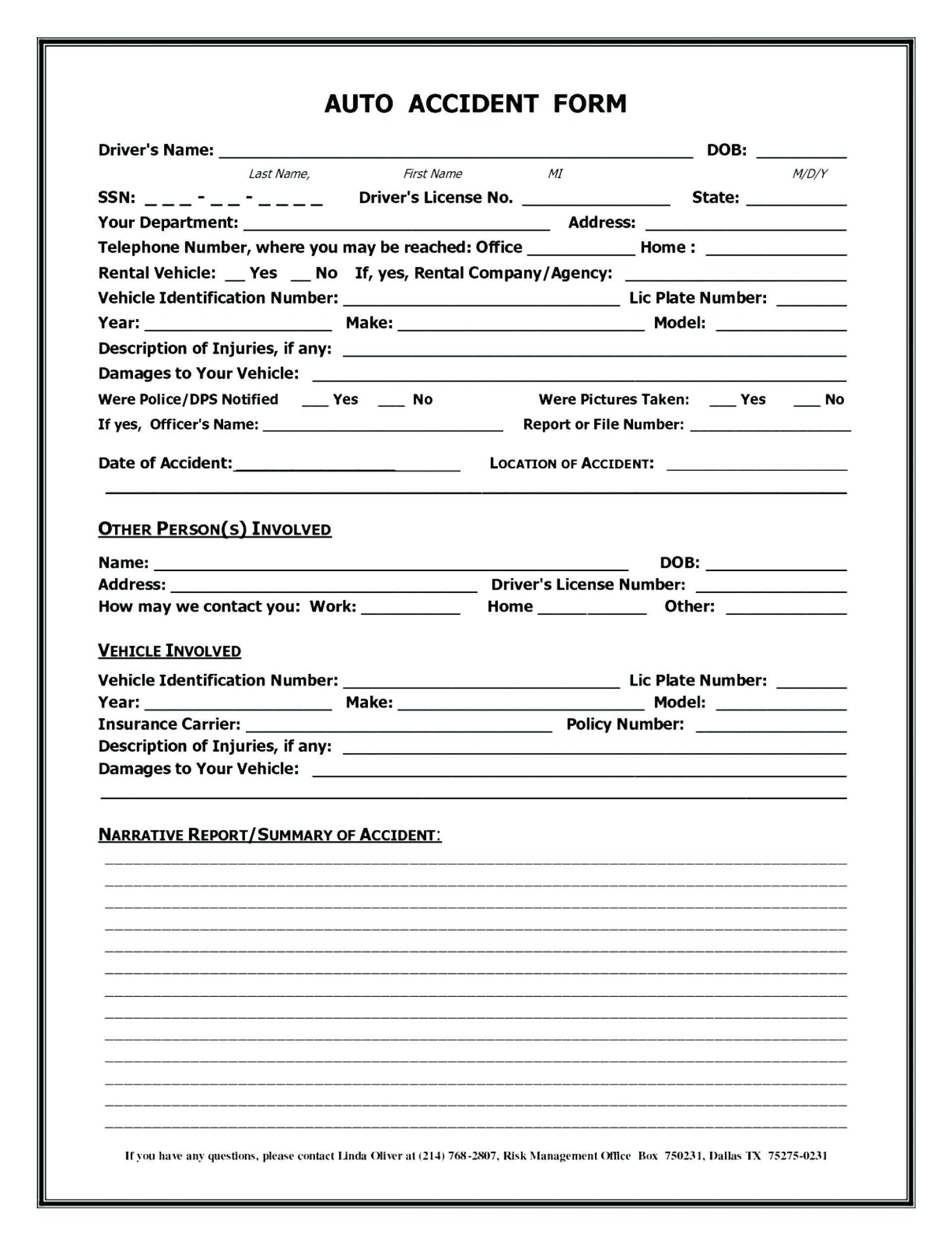 004 Traffic Accident Report Form Template Ideas Reporting Of In Motor Vehicle Accident Report Form Template