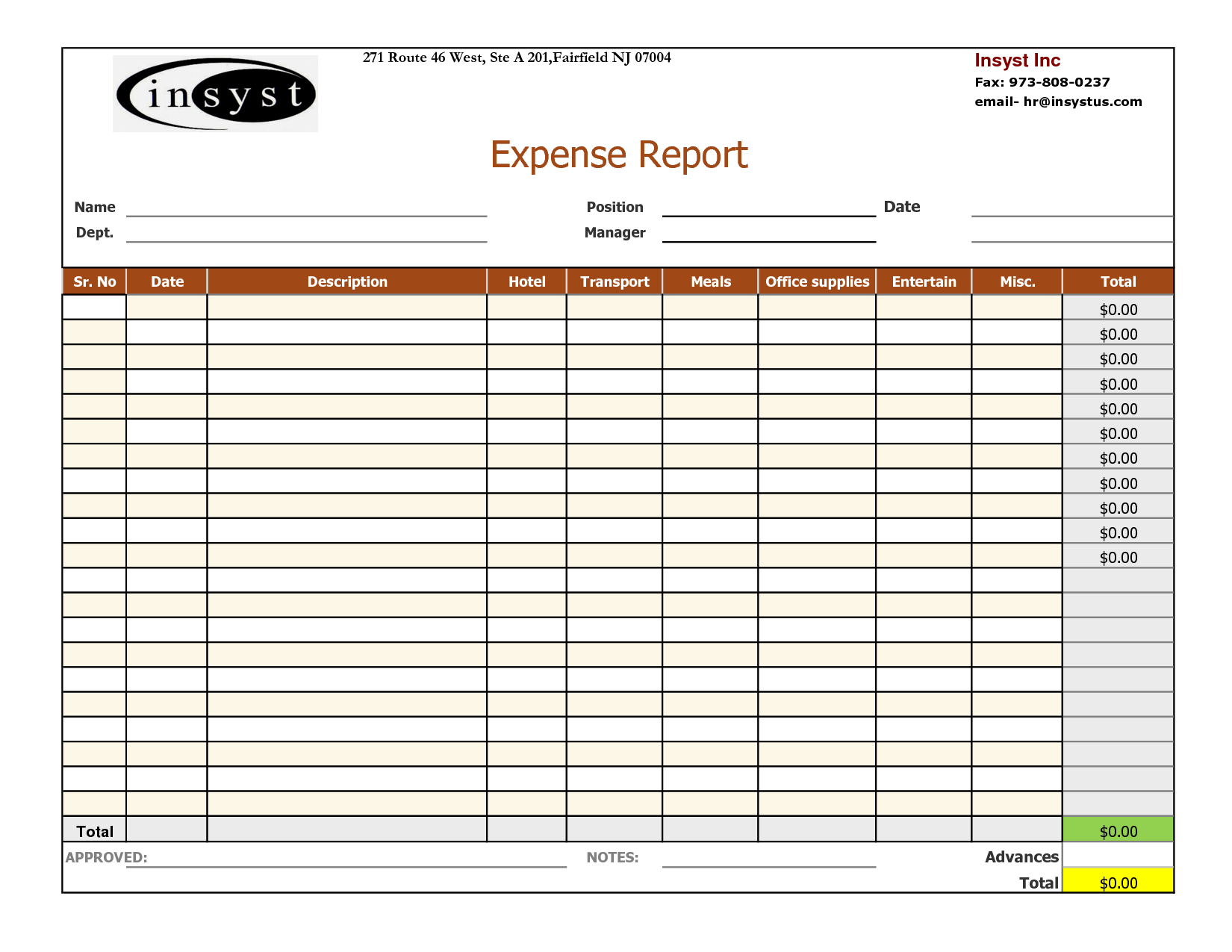 005 Expense Report And Tracking Template With Company Logo With Regard To Company Expense Report Template
