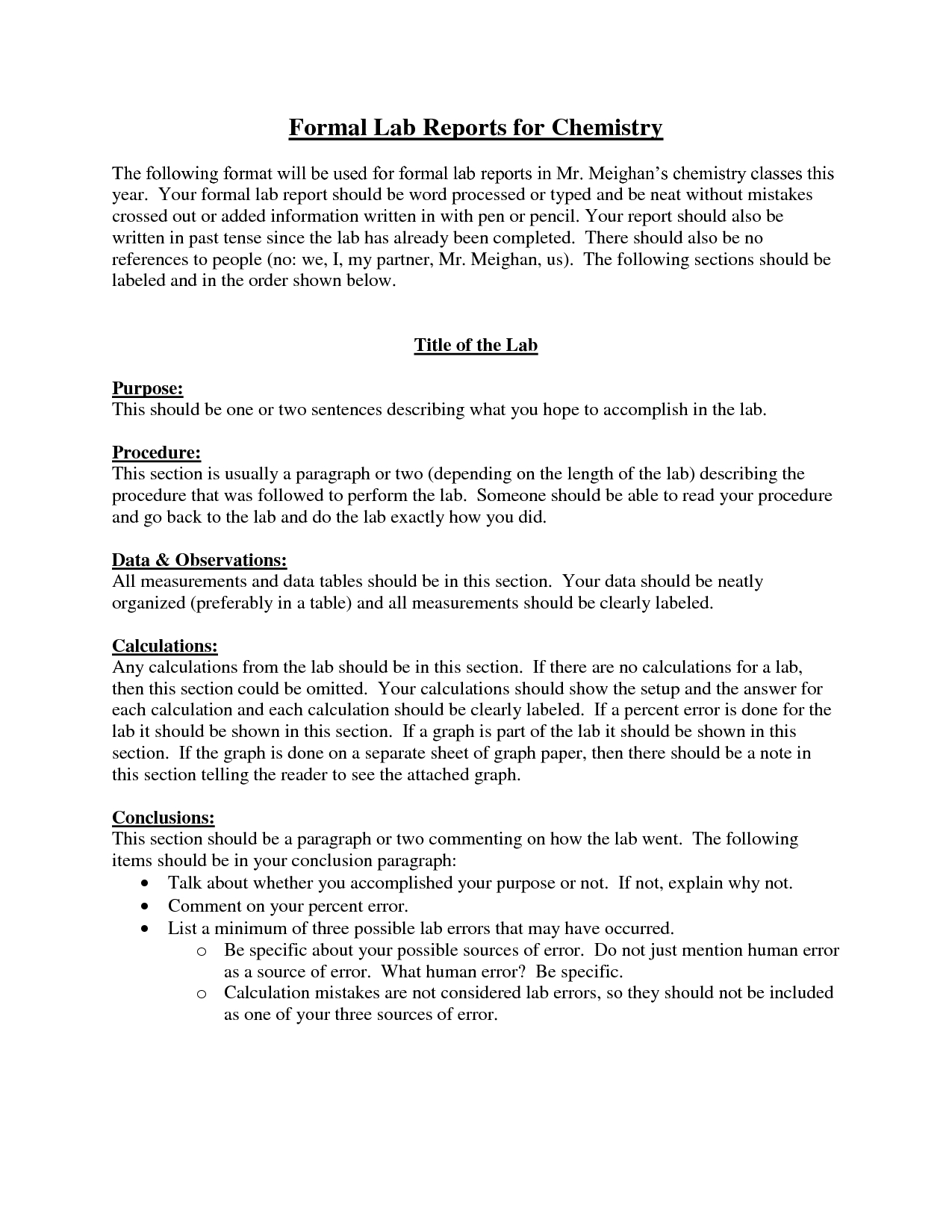 006 Chemistry Lab Report Template Striking Ideas Example With Formal Lab Report Template