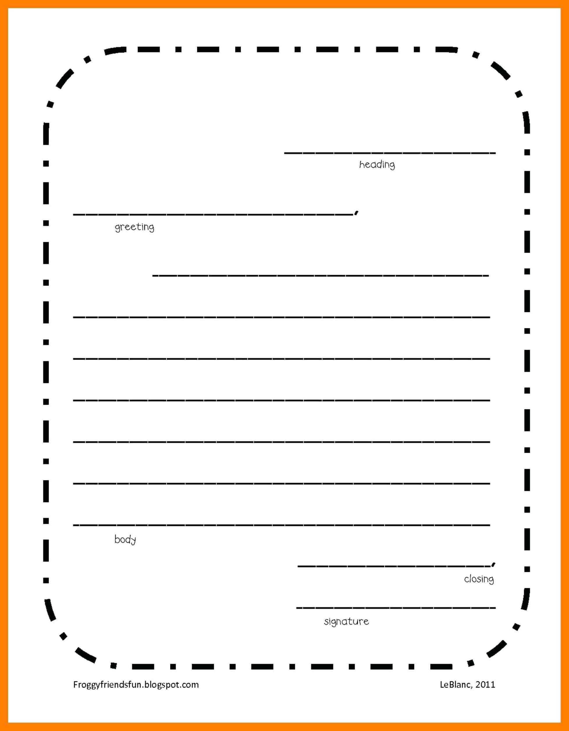 006 Free Letter Writing Template Ideas Friendly 2Nd Grade In Blank Letter Writing Template For Kids