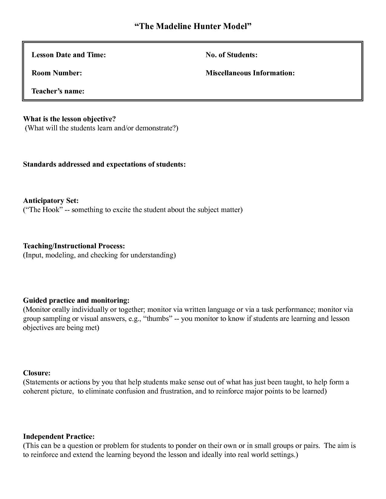 006 Template Ideas Madelineer Lesson Plan Best Business For Madeline Hunter Lesson Plan Template Word