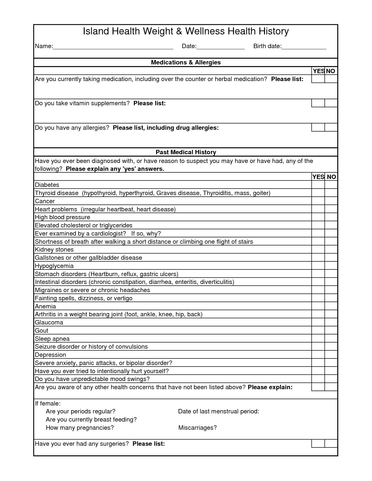 007 Patient Medical History Form Template Fantastic Ideas Inside Medical History Template Word