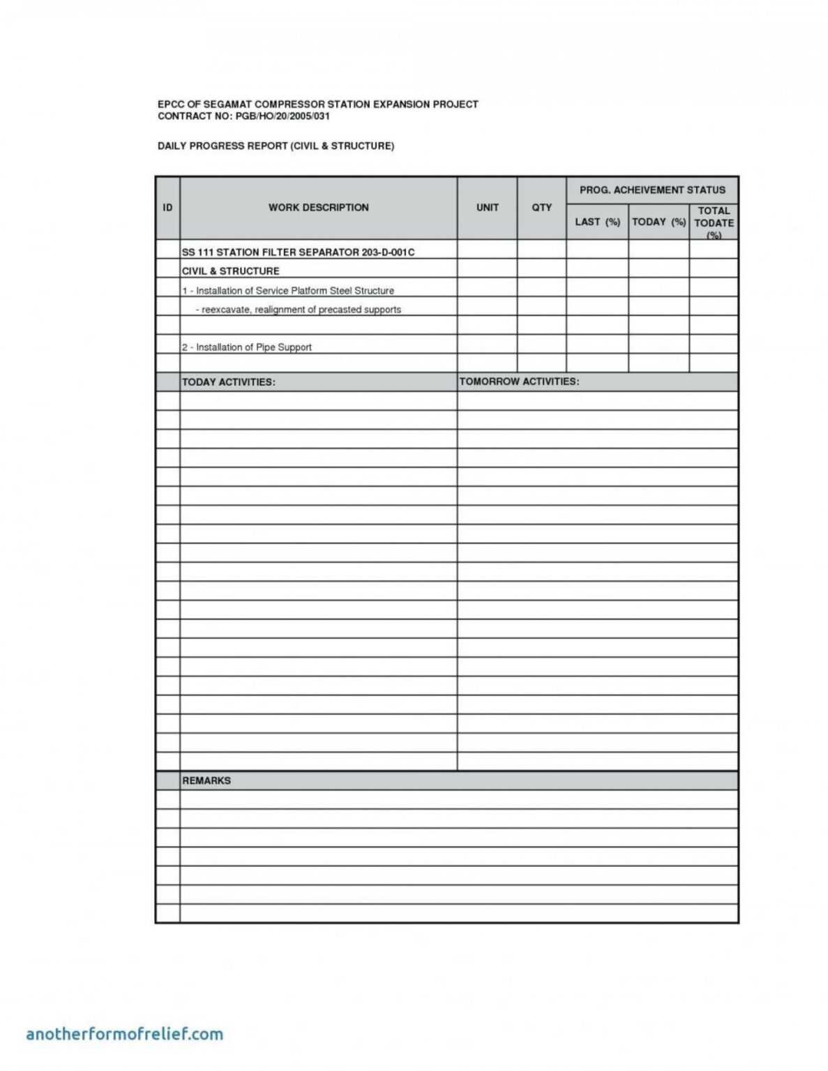 007 Template Ideas Dailyt Construction Excel Awesome Sample for