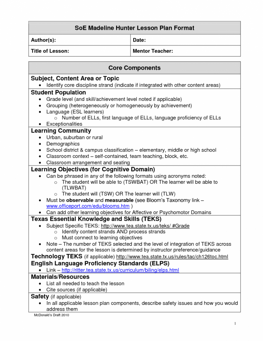 007 Template Ideas Madeline Hunter Lesson Plan Blank Best Intended For Madeline Hunter Lesson Plan Blank Template