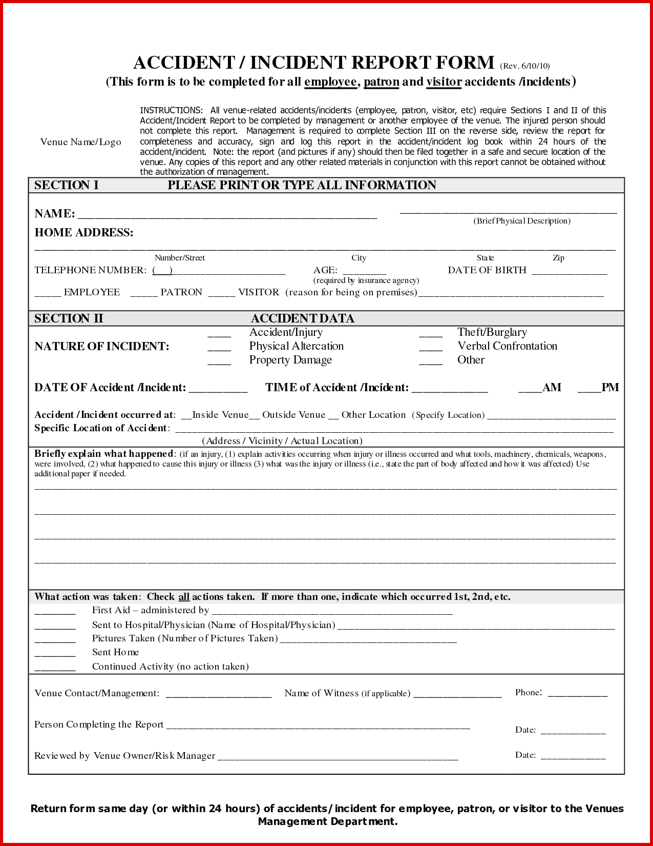 008 20Form For Accident Incident Report Karis Sticken Co For First Aid Incident Report Form Template