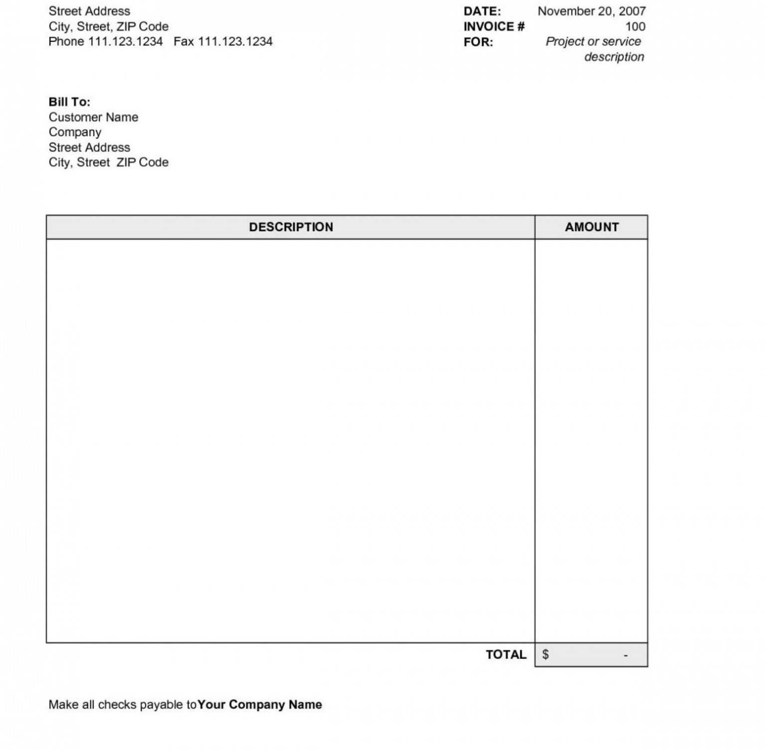 Word Invoice Template | Free To Download | Invoice Simple inside Free ...