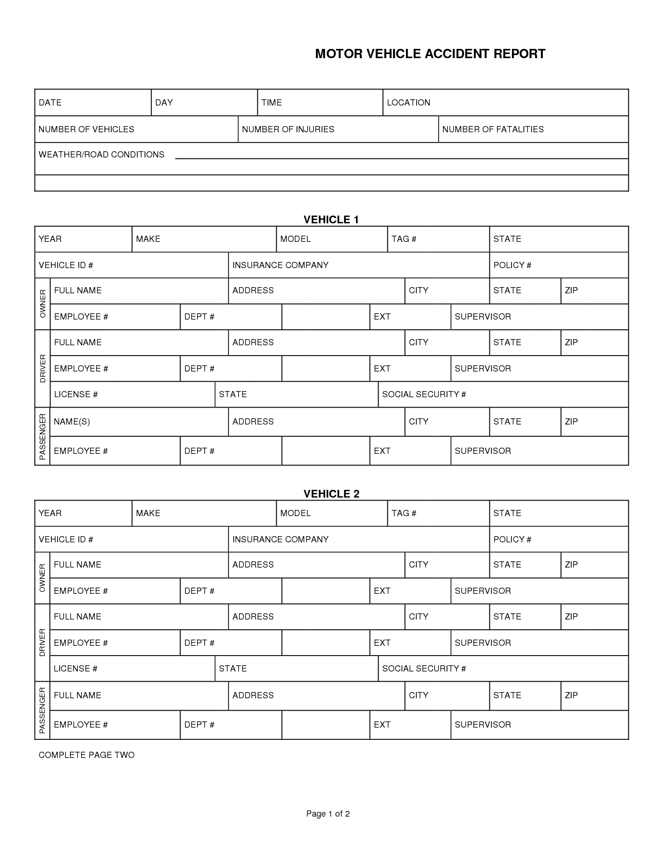 008 Car Accident Report Form Template 290132 Vehicle Inside Motor Vehicle Accident Report Form Template