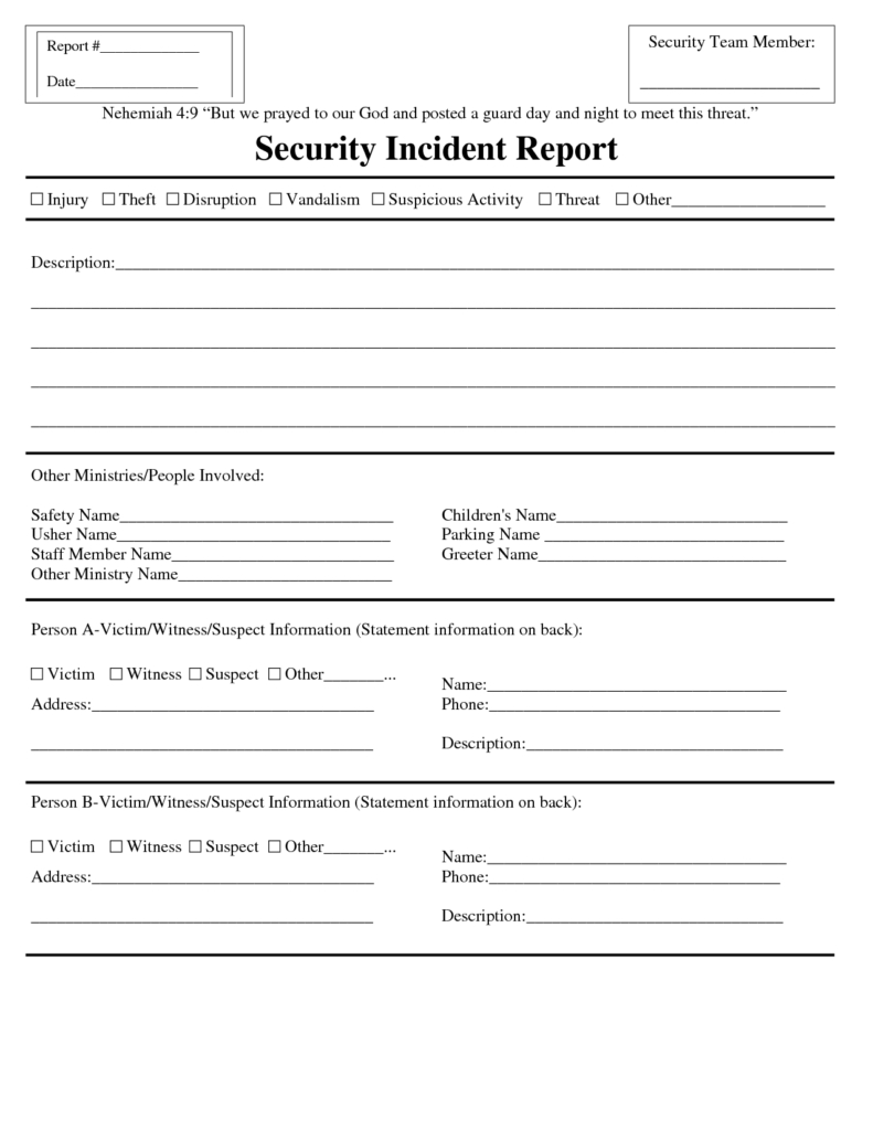 008 Template Ideas Security Incident Report Form Sample Word With Regard To Template For Information Report