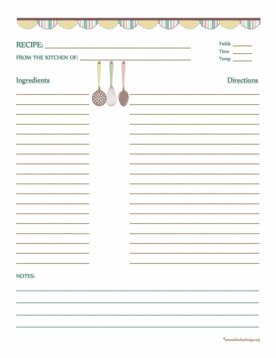 010 Cookbook Template Full Page Recipe Editable Marvelous For Full Page Recipe Template For Word