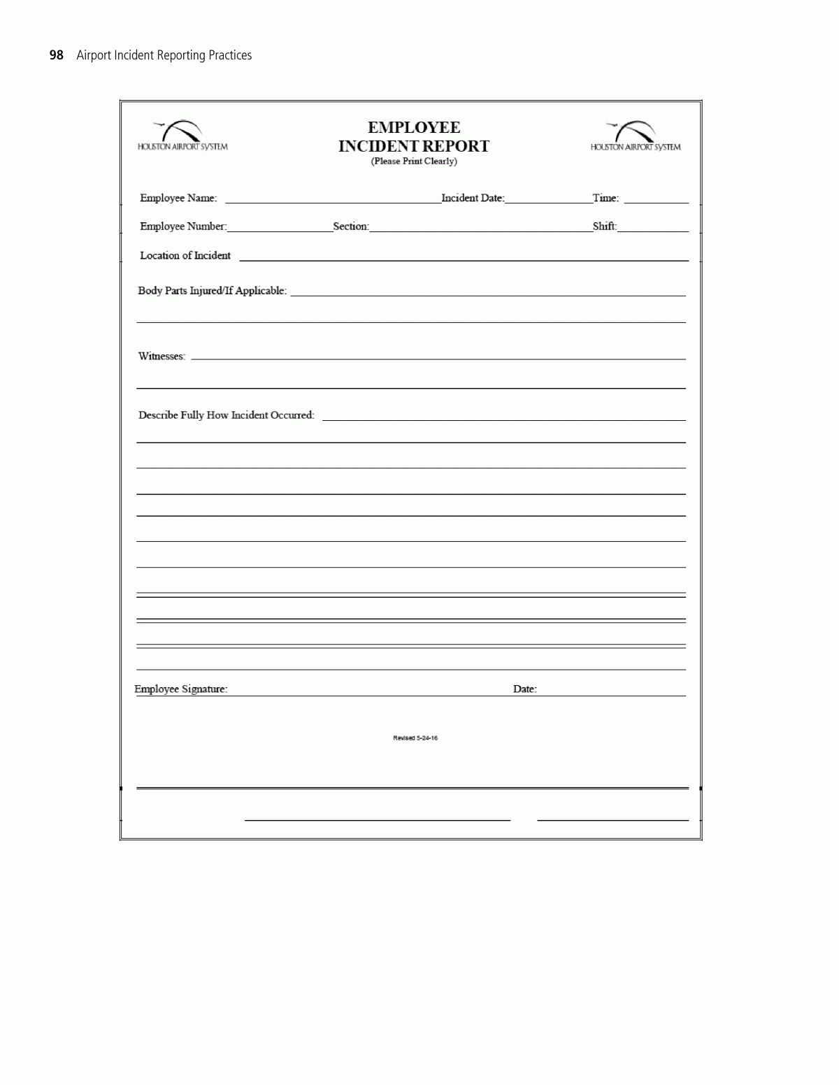 010 Incident Report Form Template Word Uk 20Appendix H Within Incident Report Form Template Qld