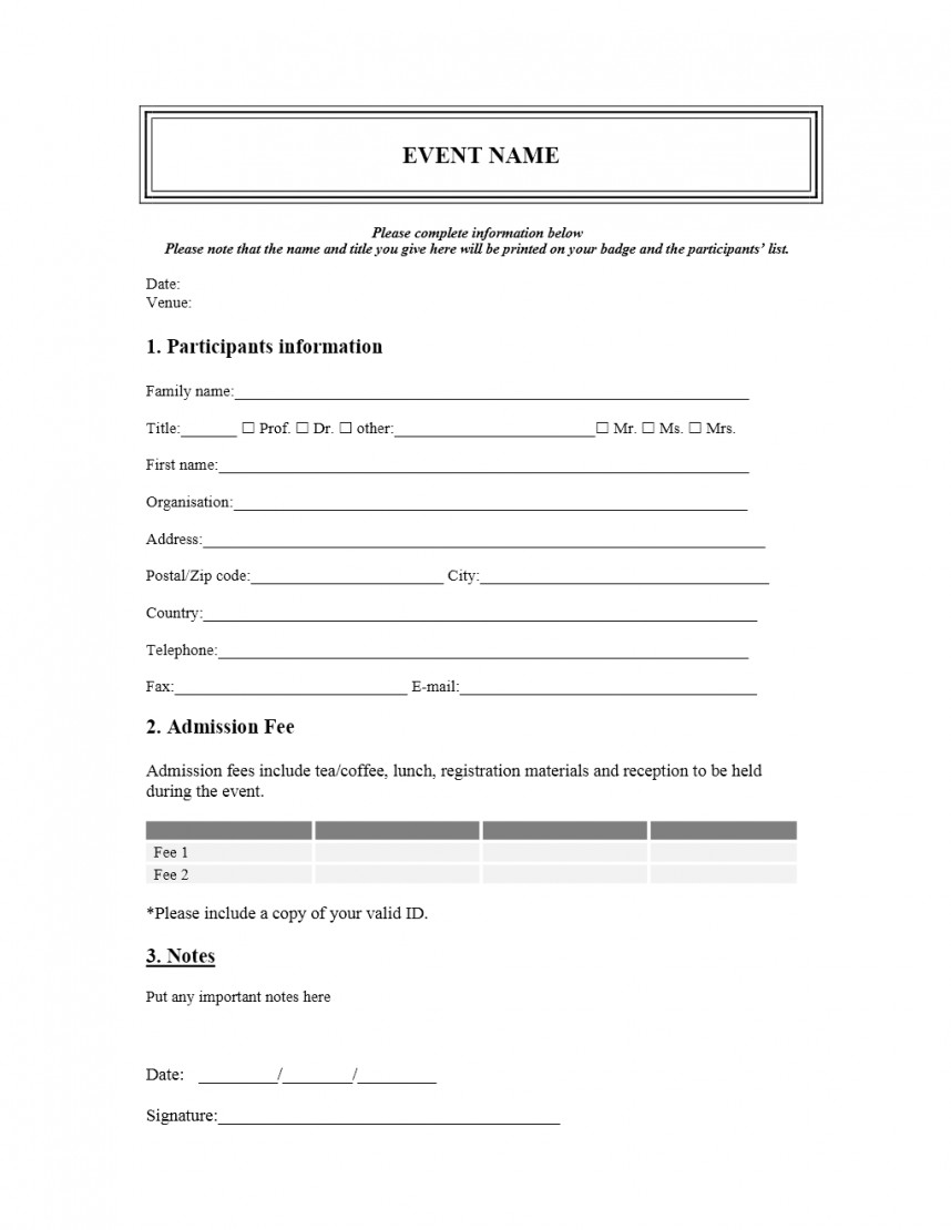010 Printable Registration Form Templates Word Excel Samples Pertaining To Enquiry Form Template Word