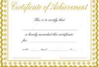 011 Free Printable Certificate Of Achievement Template Blank for Blank Certificate Of Achievement Template