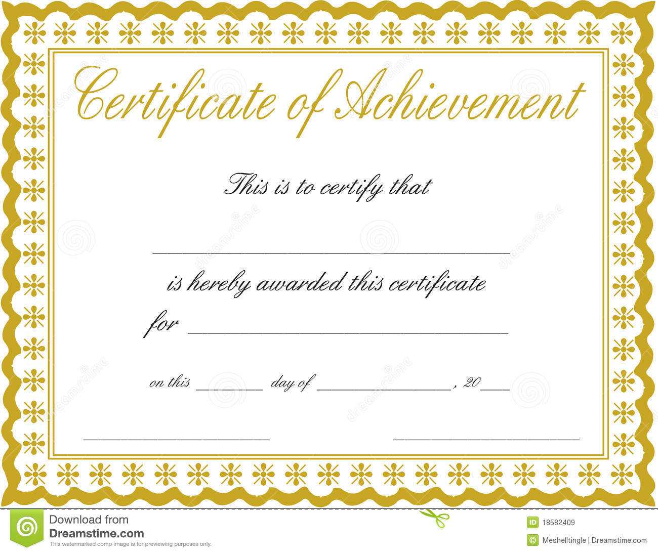 011 Free Printable Certificate Of Achievement Template Blank For Blank Certificate Of Achievement Template