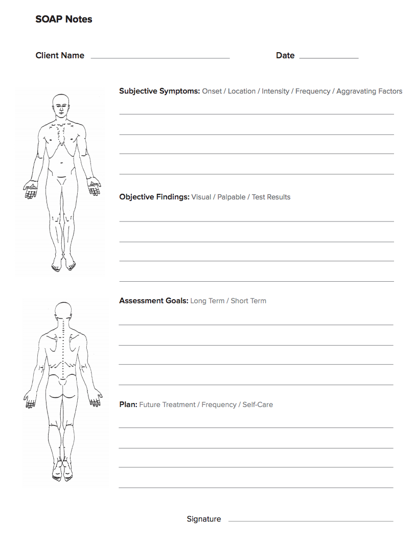 011 Massagebook Free Massage Soap Notes Forms Template Blank Regarding Blank Soap Note Template