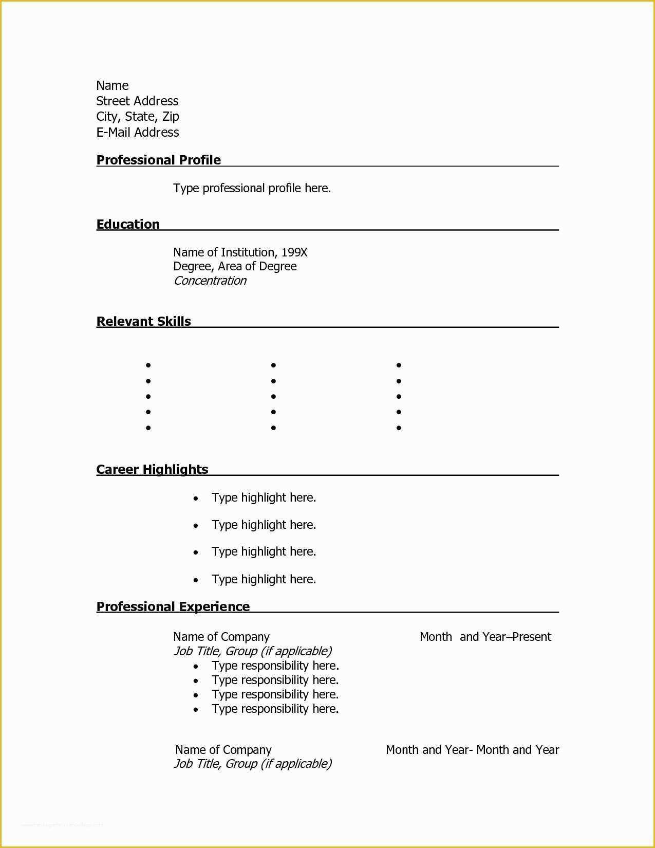 012 Free Printable Resume Templates For Microsoft Word With Regard To Free Blank Resume Templates For Microsoft Word
