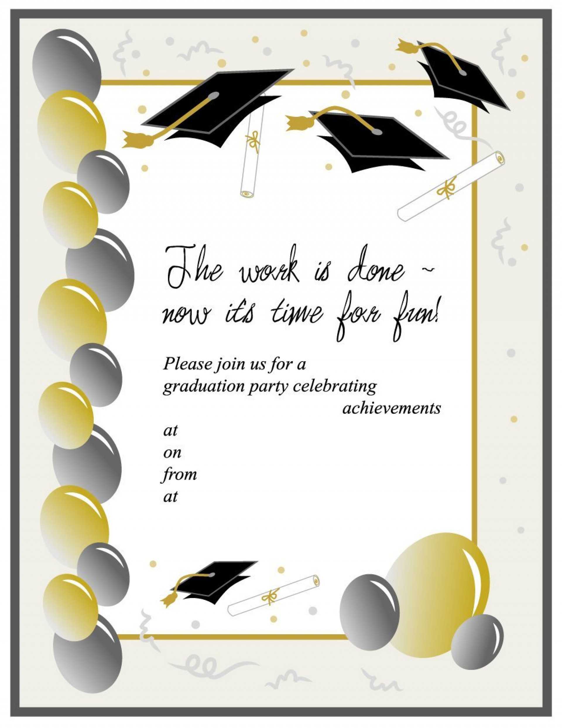 012 Graduation Invitation Templates Template Ideas Party Pertaining To Graduation Party Invitation Templates Free Word