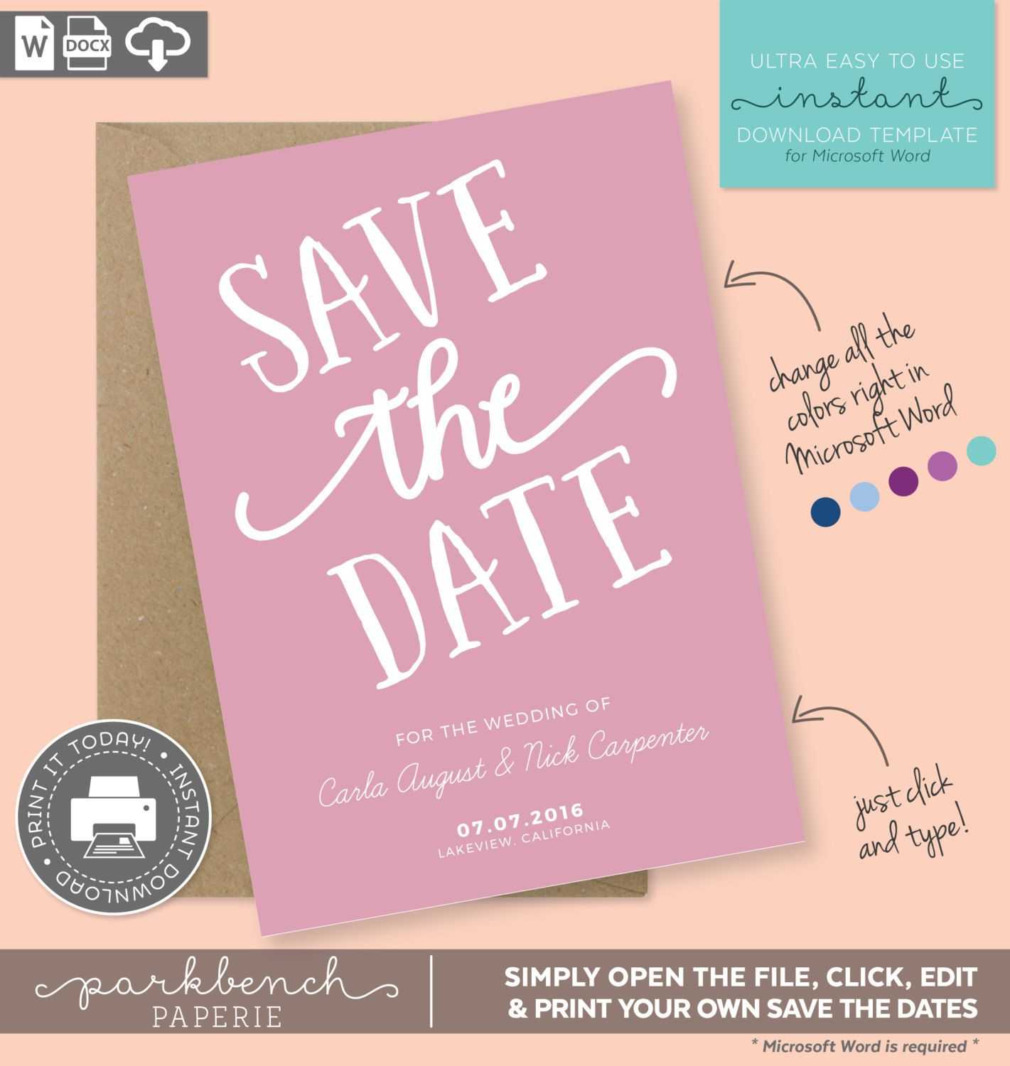 012 Save The Date Template Word Ideas Remarkable Birthday Inside Save The Date Template Word