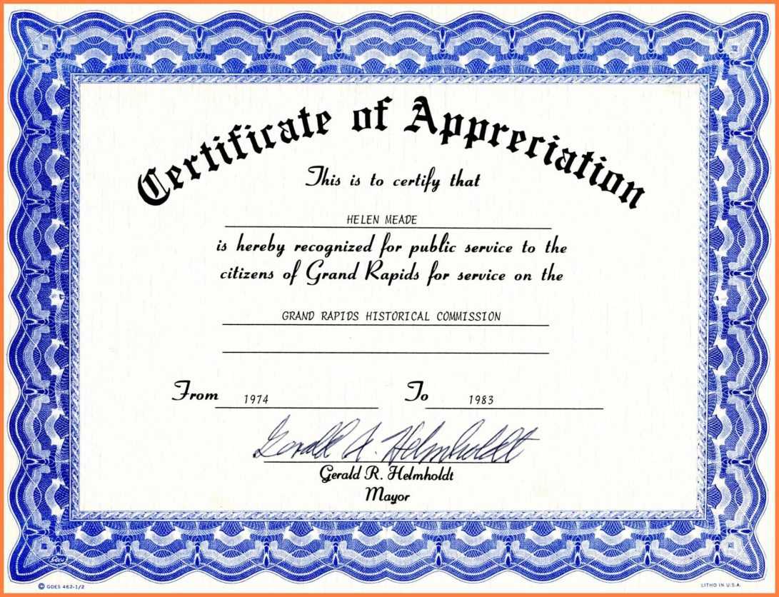 013 Template Ideas Certificate Of Appreciation Free Download Within Professional Certificate Templates For Word