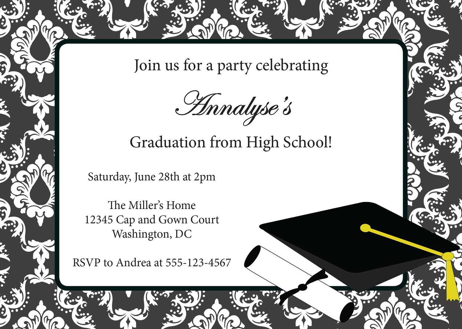 013 Template Ideas College Graduation Party Invitations Pertaining To Graduation Party Invitation Templates Free Word