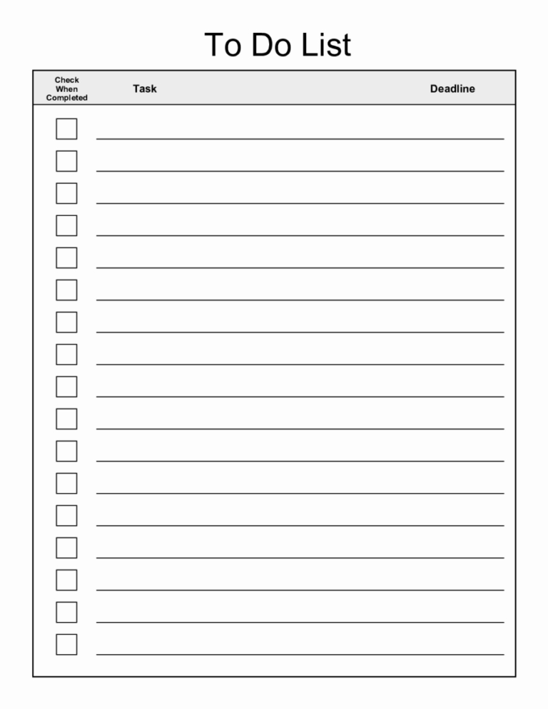 013 Unique Blank Checklist Template Mughals Ideas Rare Word Within ...