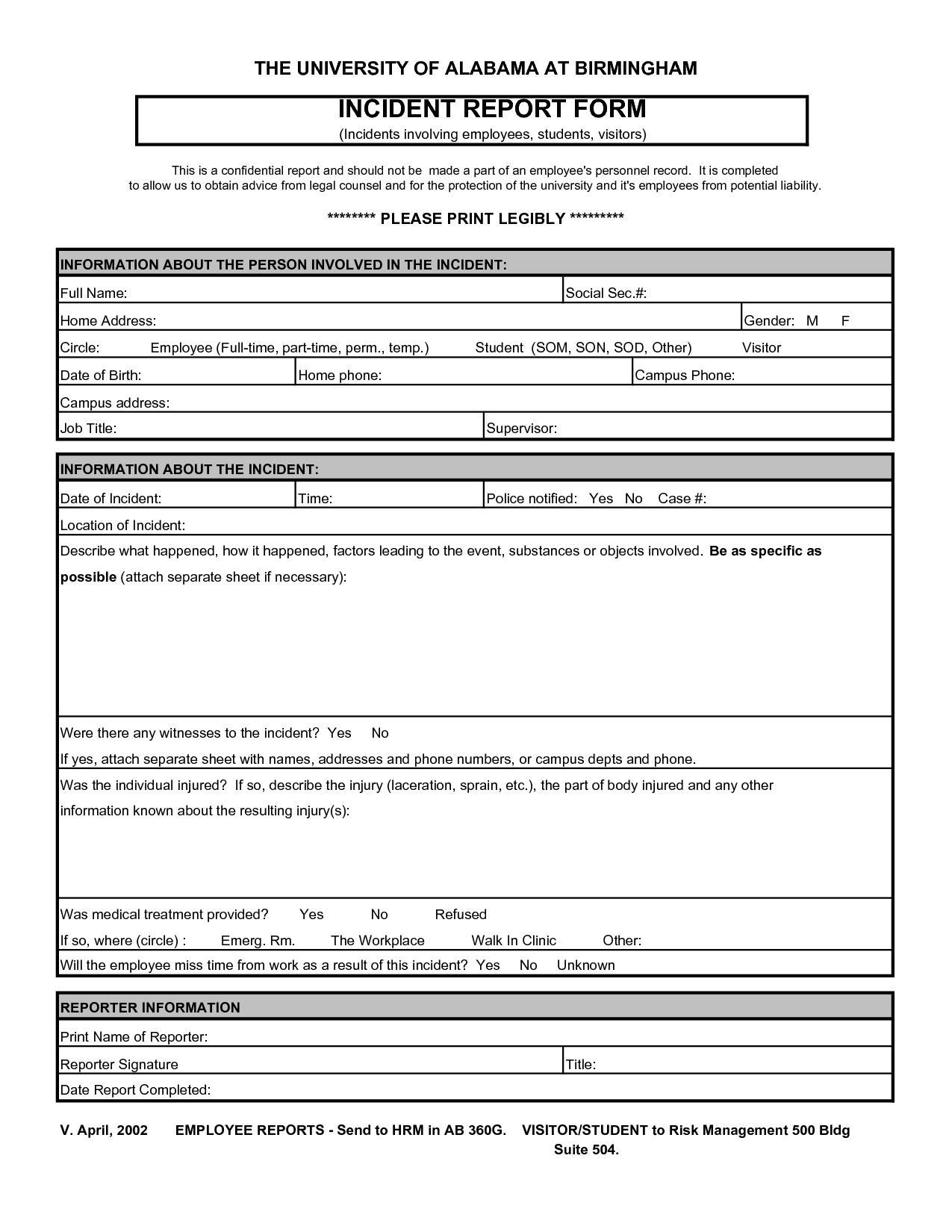 014 Accident Report Form Templates Sample Incident Template In Case Report Form Template