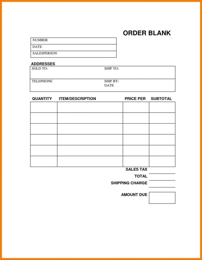 014 Blank Order Forms Templates Free Tamplate Pur Affidavit Intended For Blank Legal Document Template