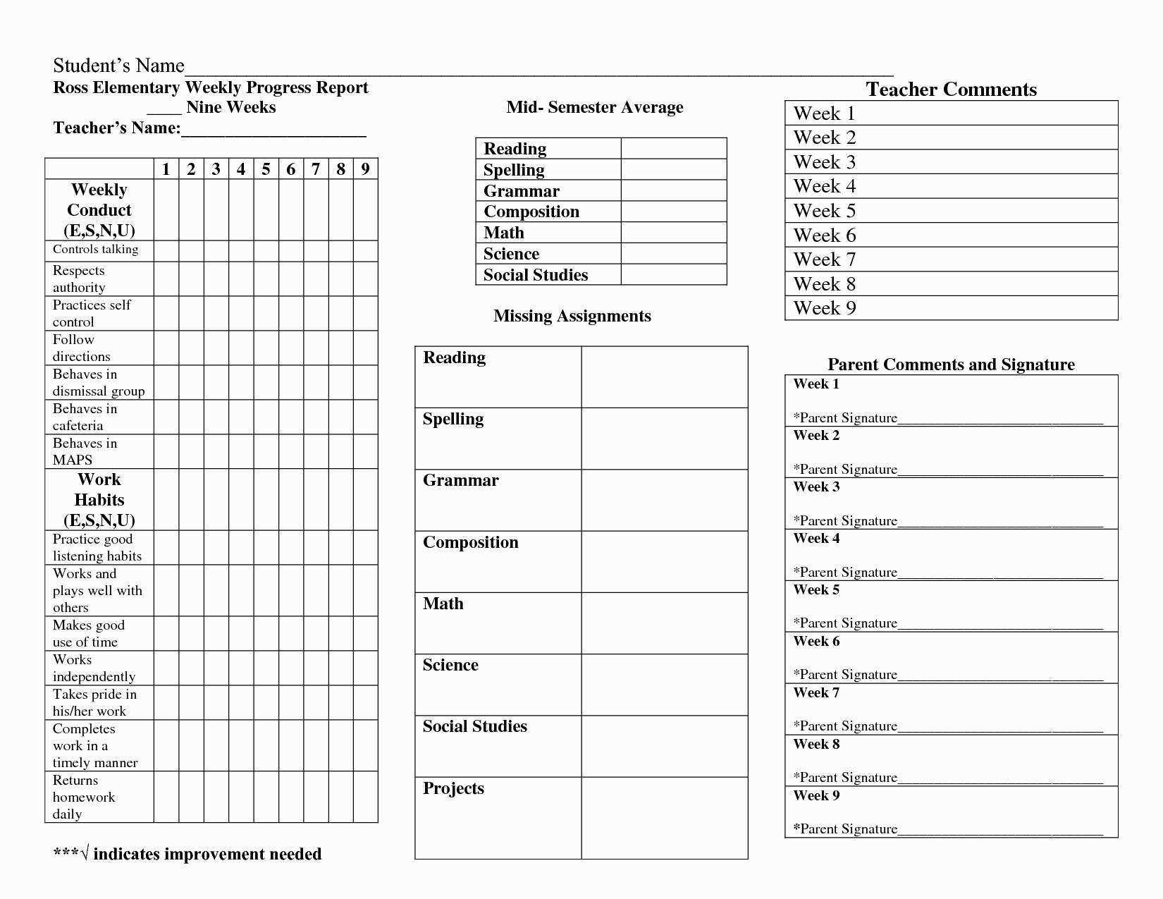 014 Free Printable Homeschool Report Card Template Best With Regard To Homeschool Report Card Template