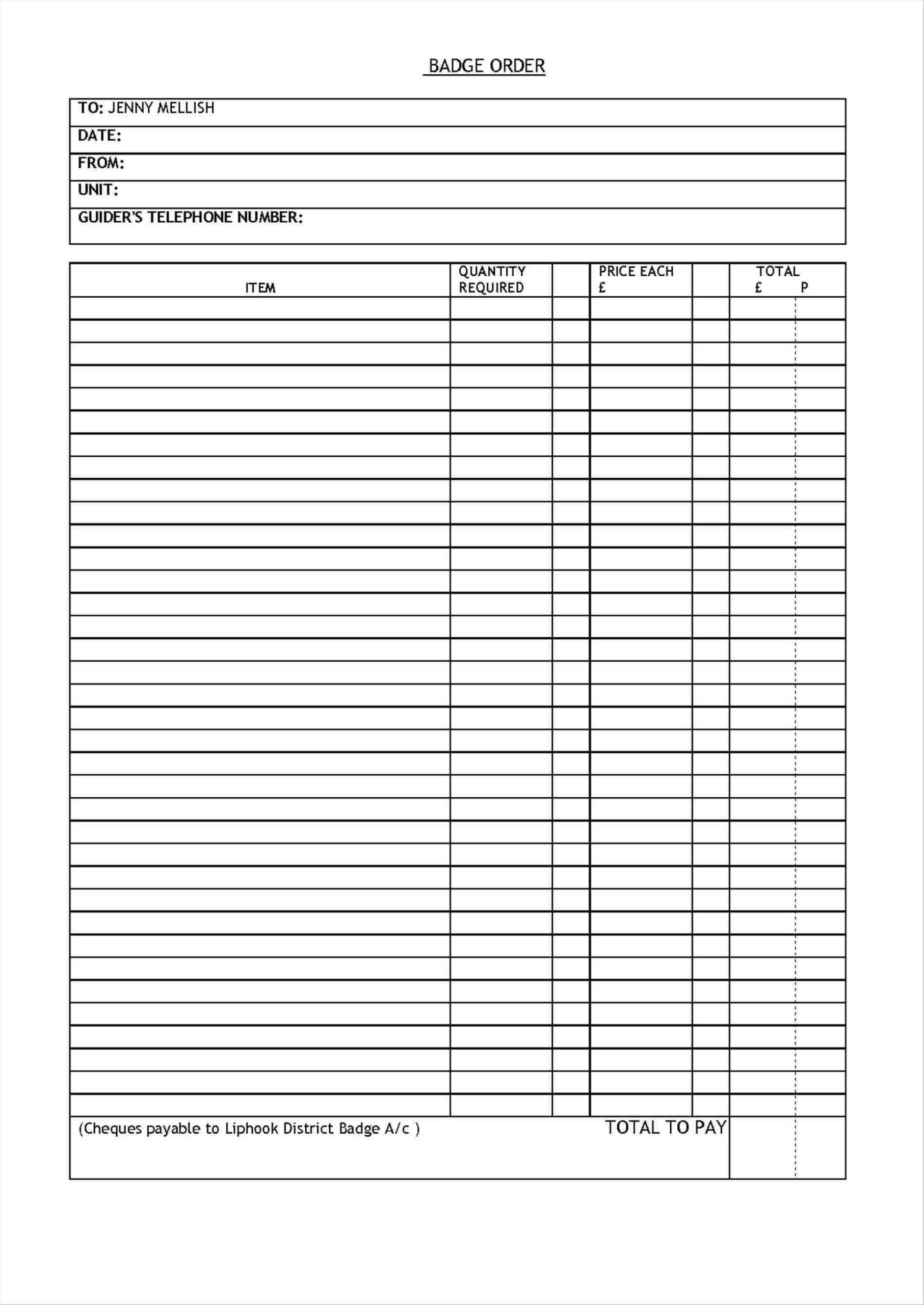 014 Template Ideas Order Form Free Outstanding Blank Regarding Printable Blank Tshirt Template