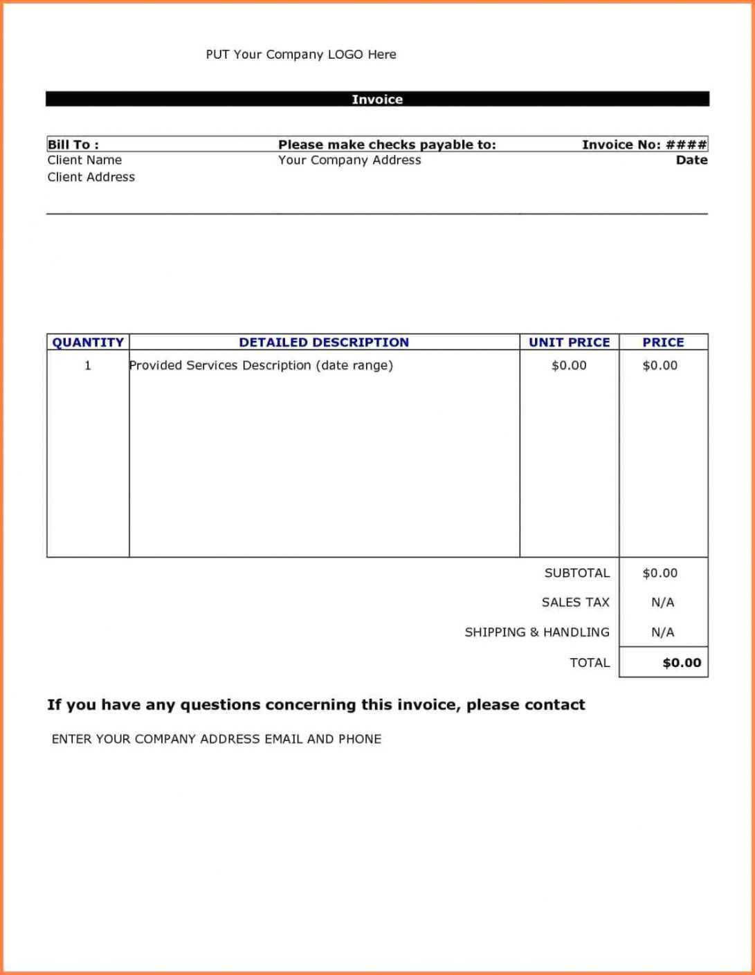 015 Simple Invoice Template Word Free Download Blank Bill Throughout Free Bio Template Fill In Blank