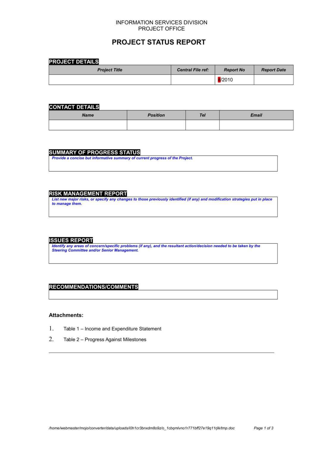 Report To Senior Management Template – Business.fromgrandma.best