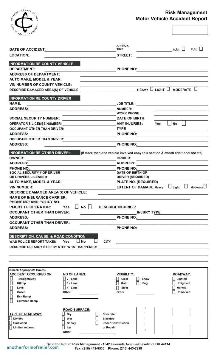 016 Template Ideas Motor Vehicle Accident Report Form In Motor Vehicle Accident Report Form Template