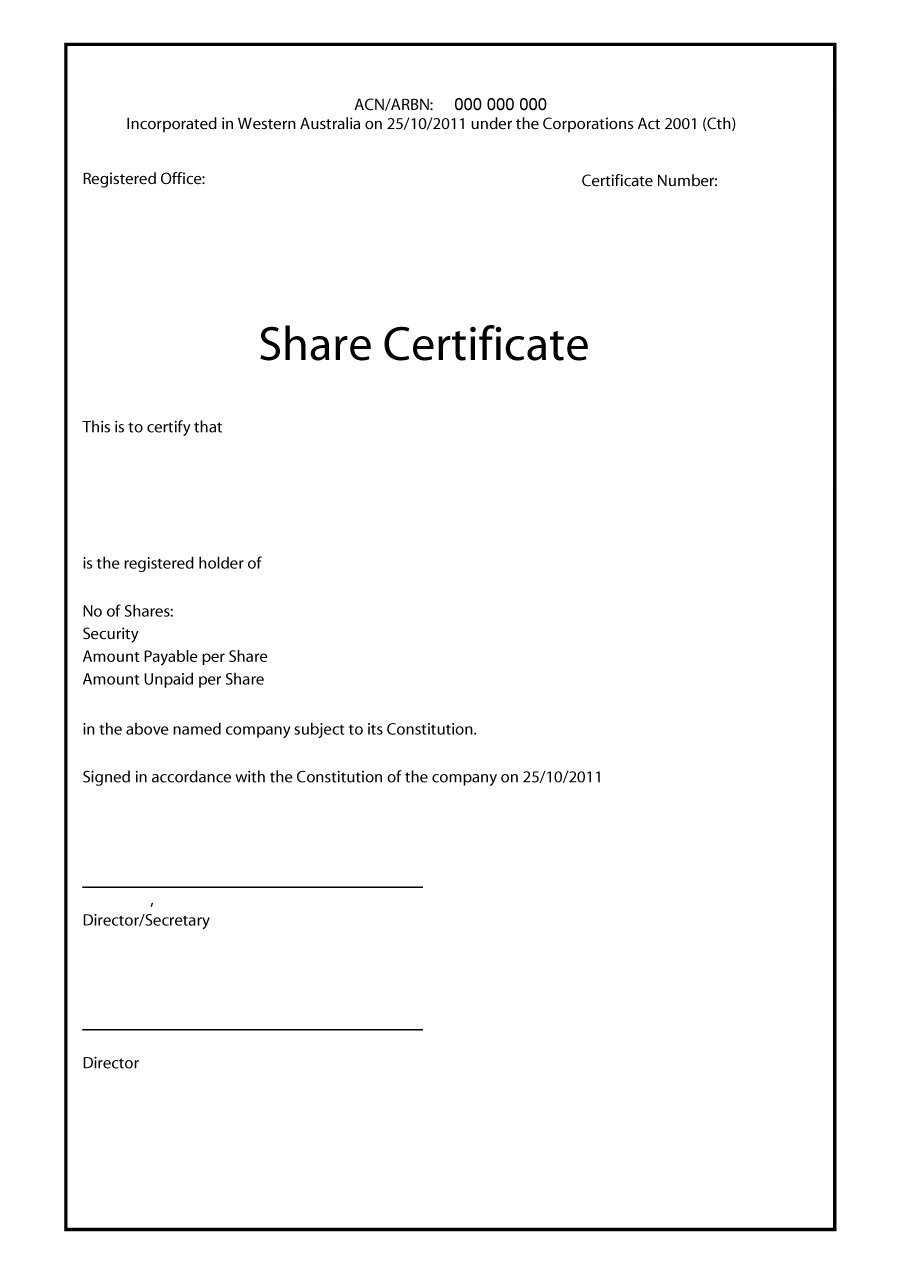 017 Stock Certificate Template Ideas Remarkable Free Blank Inside Blank Share Certificate Template Free