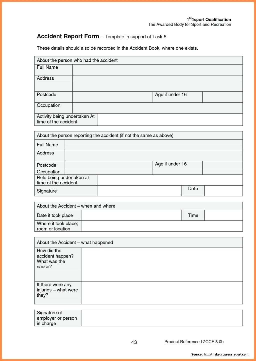 018 Template Ideas Construction Accident Report Form Sample Intended For Incident Report Book Template
