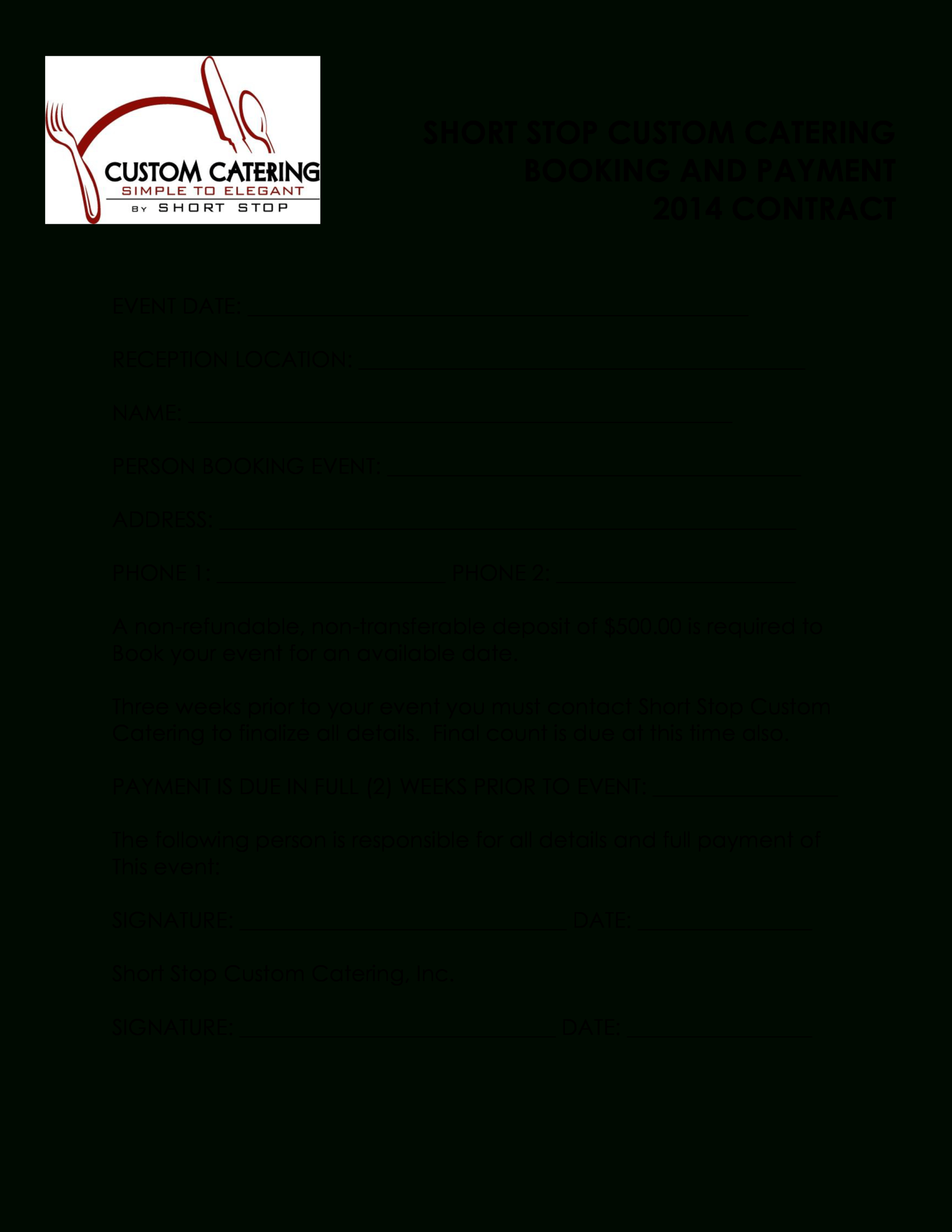 019 Free Catering Contract Template Ideas 2Eebed085048 1 For Catering Contract Template Word