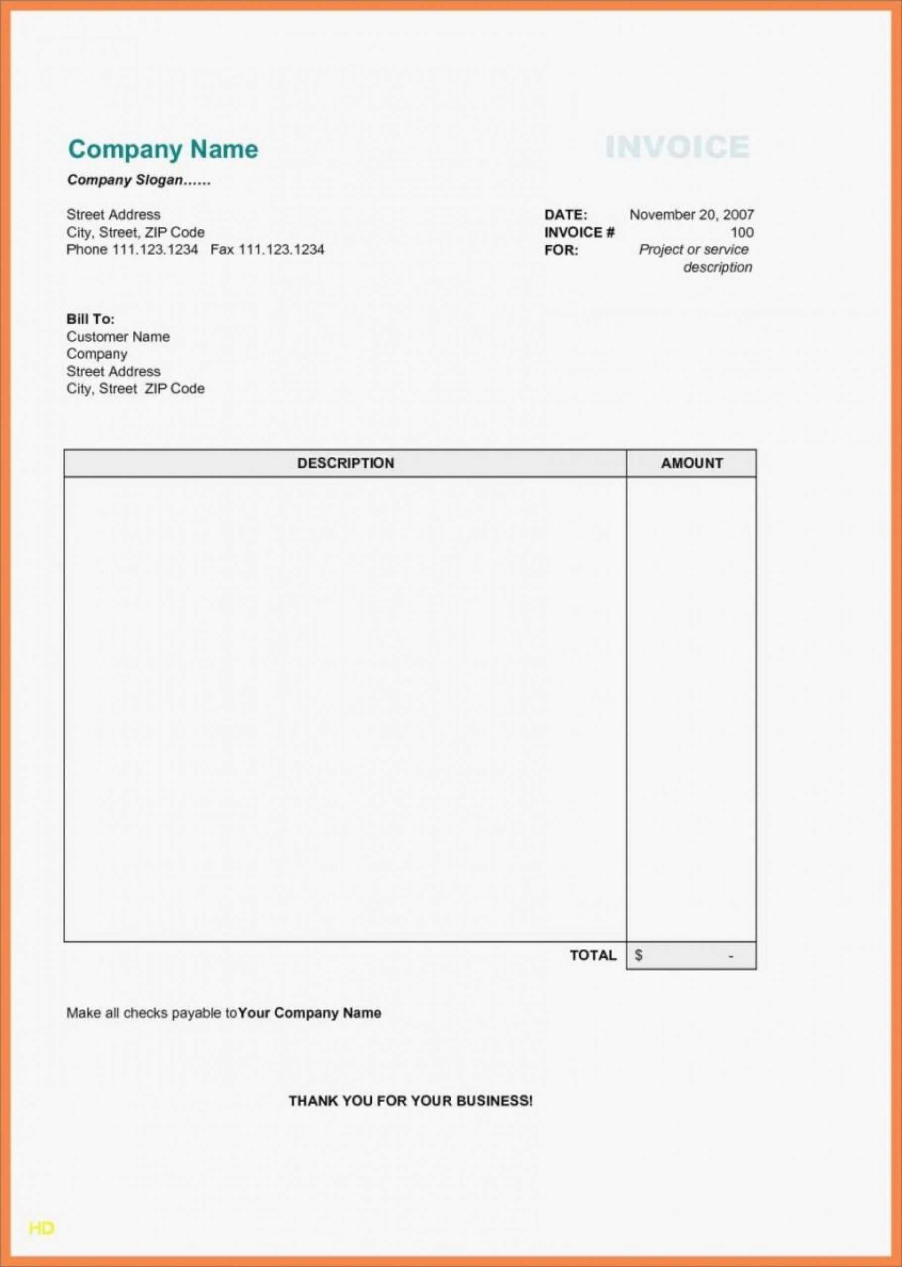 020 Free Receipt Template Microsoft Word Blank Invoice For Intended For Blank Taxi Receipt Template