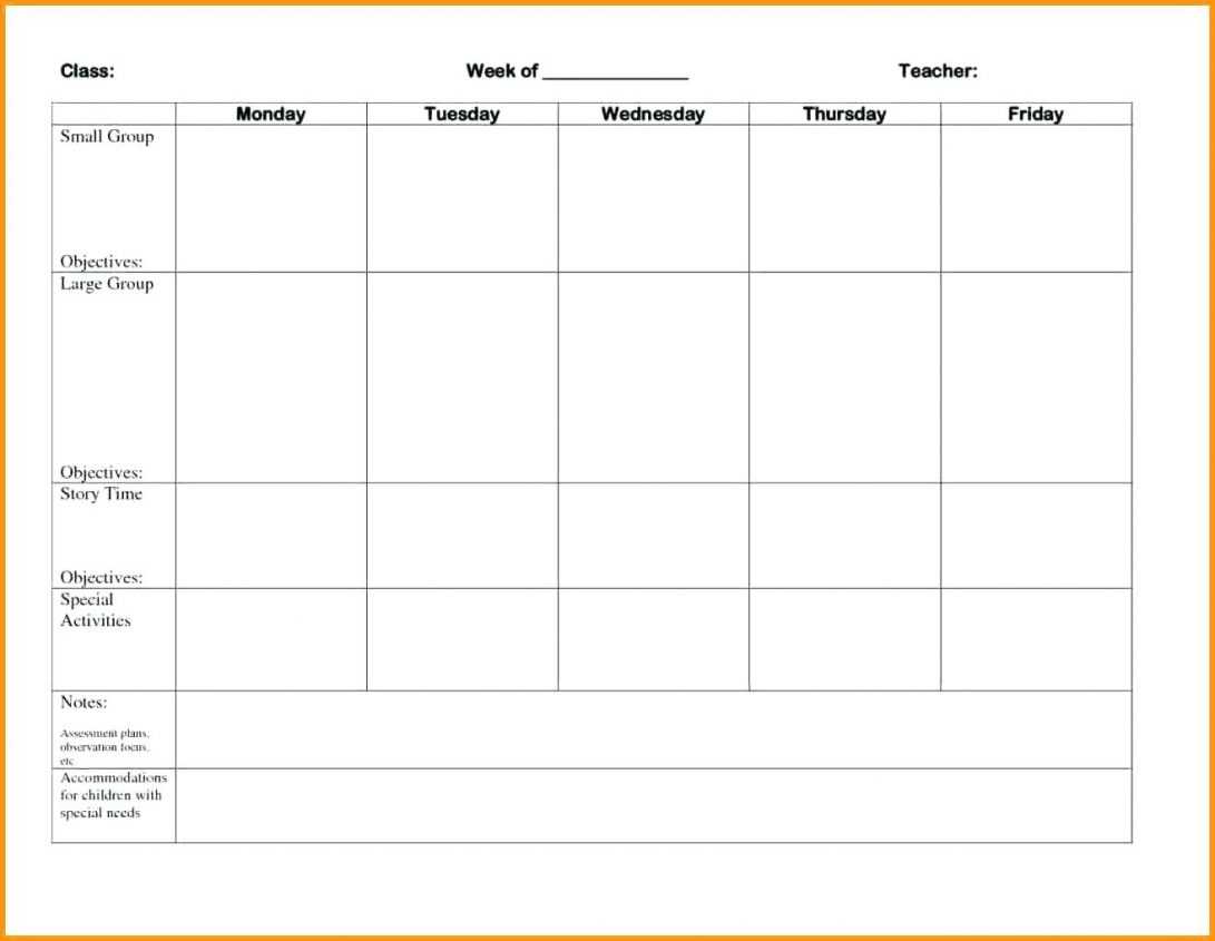 022 Free Blank Weekly Lesson Plan Template Pdf Ideas For Blank Preschool Lesson Plan Template