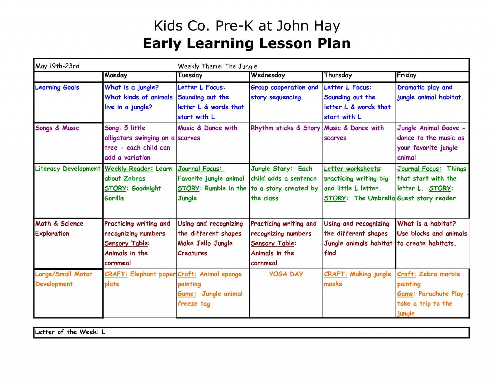023 Homeschool Preschool Lesson Plan Template Ideas Free Intended For Blank Preschool Lesson Plan Template