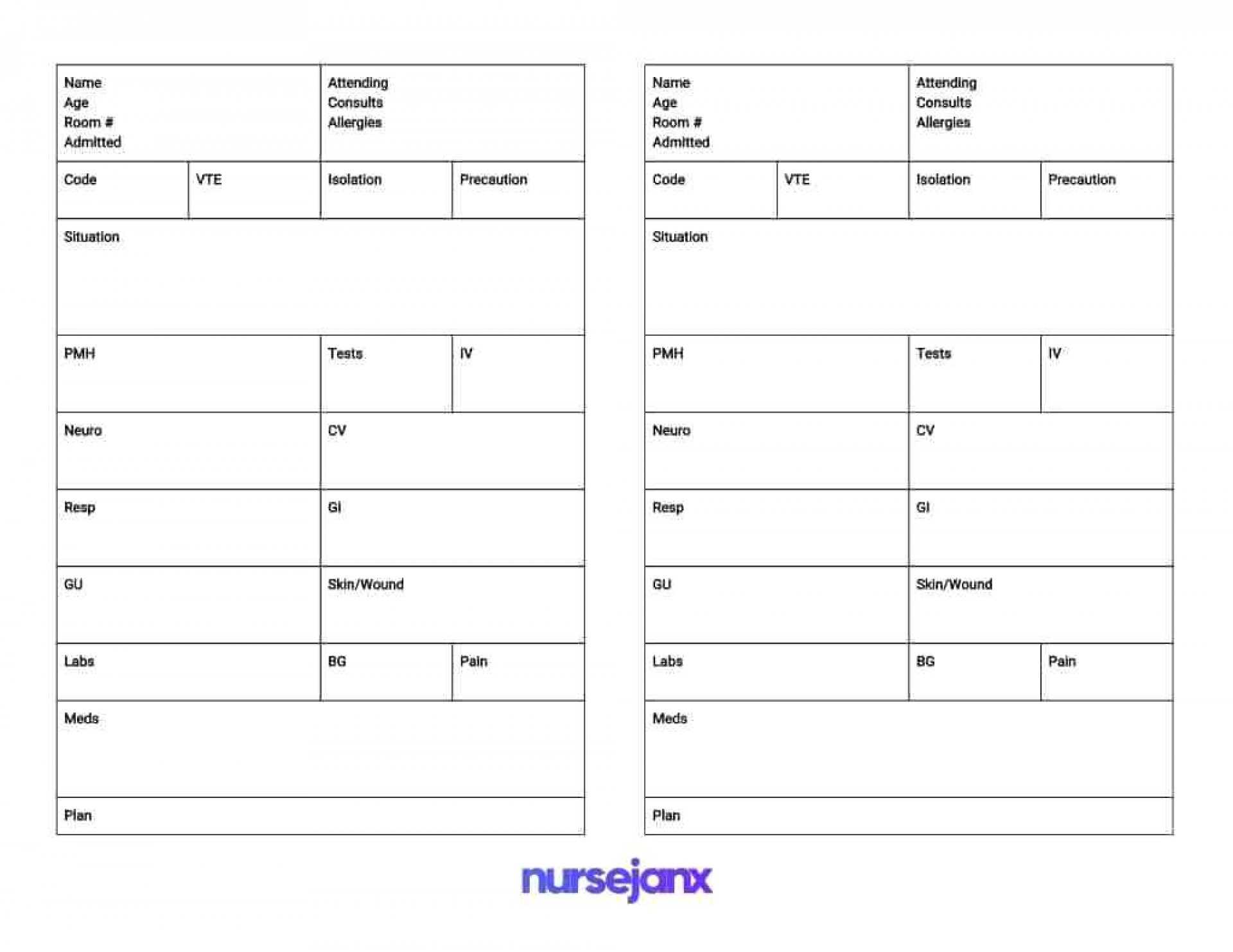 023 Table1 Nursing Shift Report Template Unforgettable Ideas For Shift Report Template