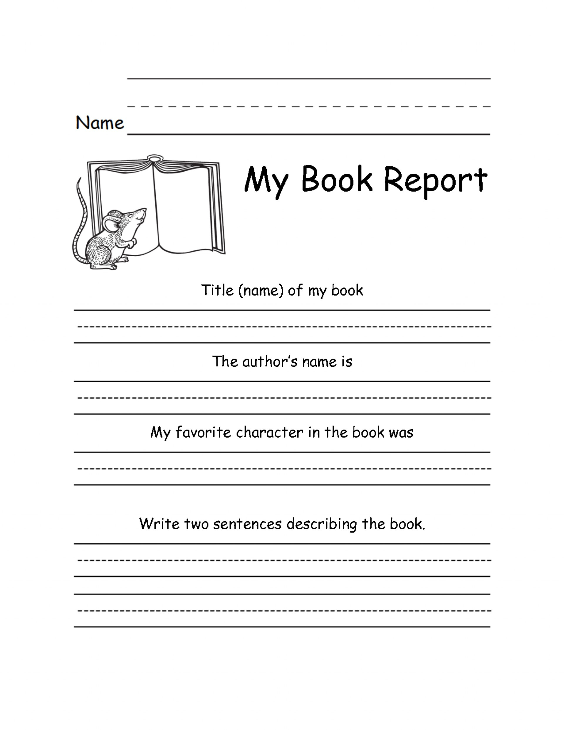 024 2Nd Grade Book Report Template 132370 Free Templates Inside 2Nd Grade Book Report Template