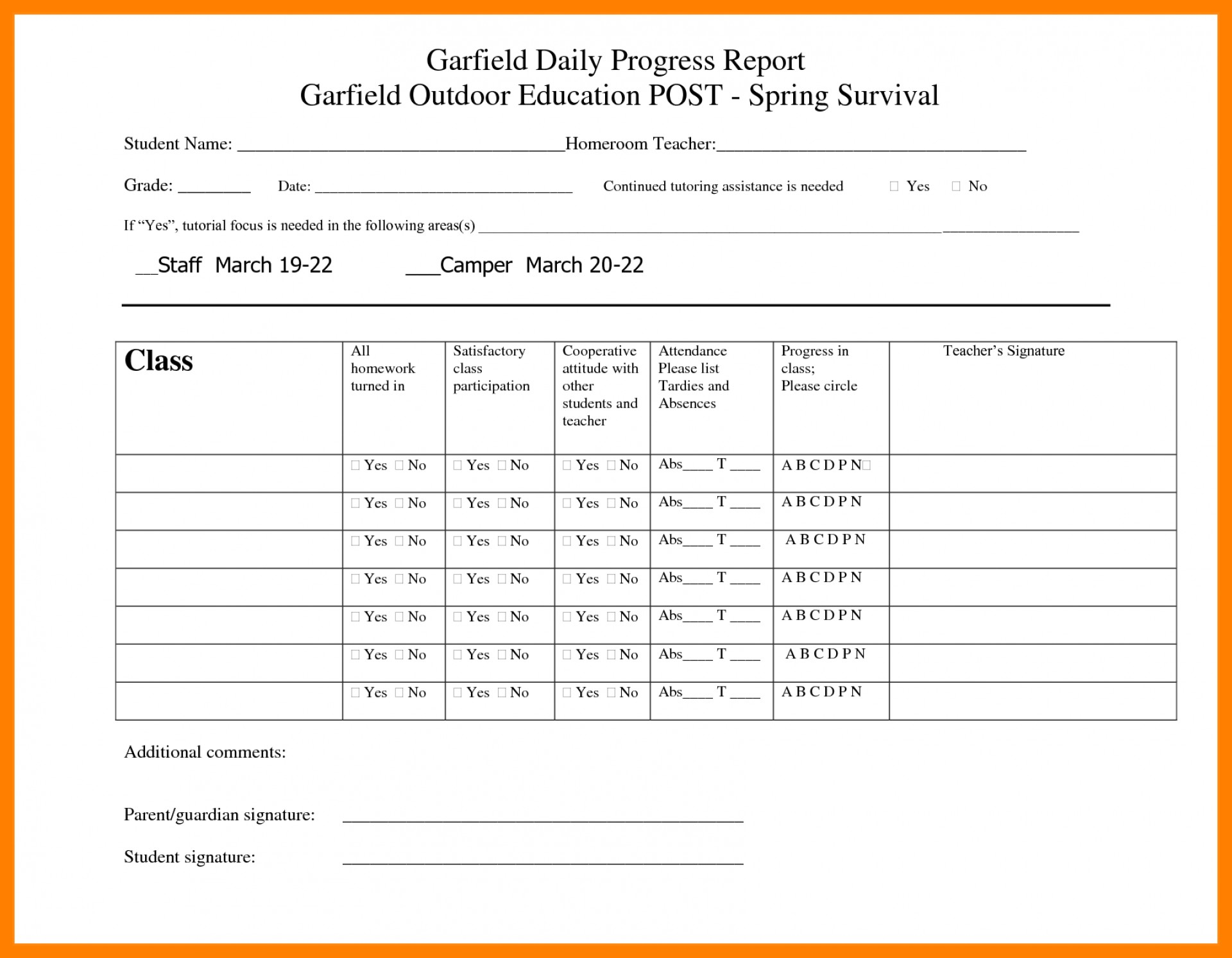024 School Progress Report Template Doc Elementary Ample Pdf Intended For Summer School Progress Report Template