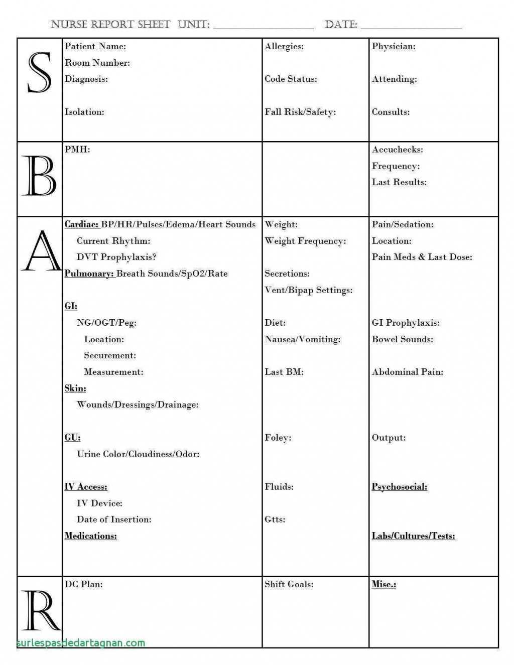 026 Nursing Shift Report Template Largepreview Unforgettable For Sbar Template Word