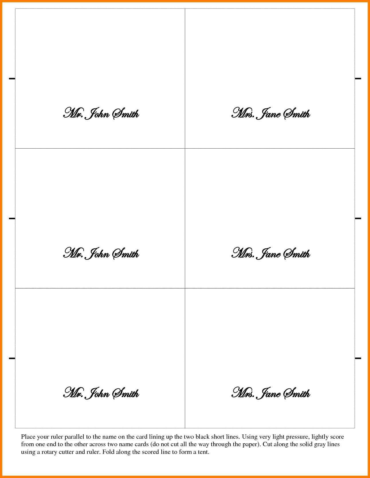 026 Place Cards Template Word Ideas Table Card Tent New Intended For Tent Name Card Template Word